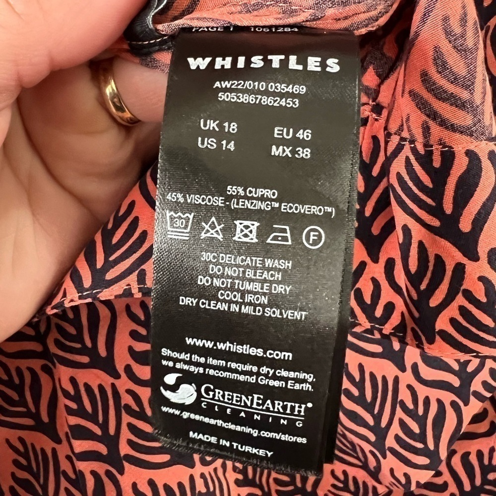 Whistles Sea Tree Print Blouse - Size 14 - Nwt — image 5 of 7